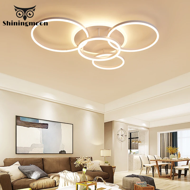 

Modern Designer Led Ceiling Lamp Acrylic White Adjustable Ceiling Light Lustre Living Room Dining Luminarias Lighting Fixture