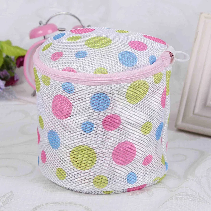 1Pc Dot pattern Молнии мешок для стирки одежда стиральная машина мешок для белья помощь белье сетка для стирки мешок Корзина Нижнее белье сетка мешок - Цвет: 1Pc Dot pattern