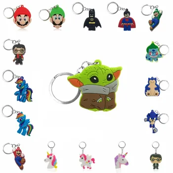 

1pcs Keychain PVC Cartoon Figure Marvel Key Ring Mini Anime Key Chain Key Holder Fashion Charms