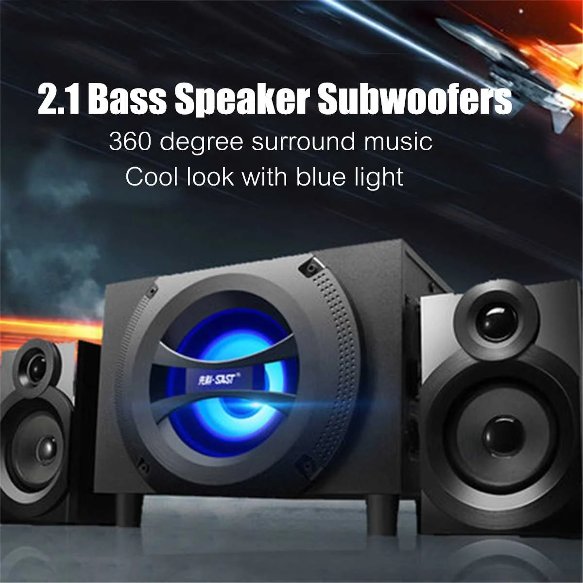 

3D Stereo Subwoofer Wired Combination Speaker For Laptop Desktop Computer Mobile Phone Column Bass Cannon PC TV Speakers