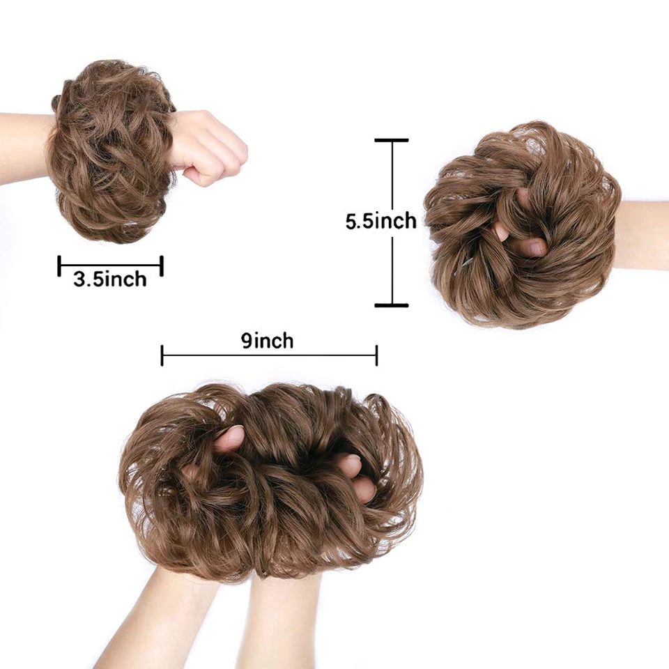 Штампованные Великолепные женские толстые 1 шт. резинки для волос сделаны из вьющихся волос волнистые волосы для наращивания пучок грязные шиньоны