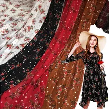 Горячая Распродажа Tissus шелковая ткань офсетная печать пентаграмма цветок осколка шифон Жемчуг Платье рубашка ткань