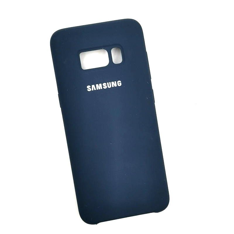 Чехол для samsung galaxy s8 plus, жидкий силиконовый чехол, шелковистый, мягкий на ощупь, полный защитный чехол на заднюю панель, оболочка для galaxy s8 и логотип - Цвет: dark blue