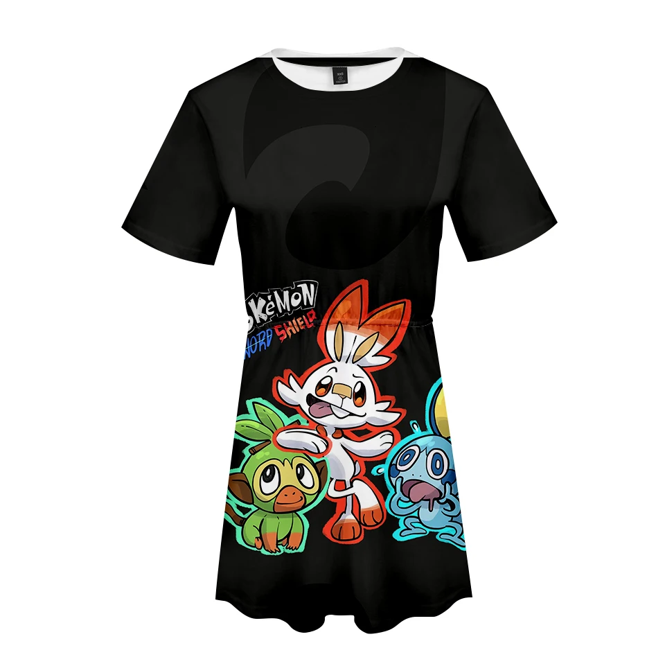 Pokemon Sword and Shield summer dress Short-Sleeved Trend Gorgeous Leisure Street Wear Cool Summer Style Pokemon Sword and Shield summer dress Short-Sleeved Trend Gorgeous Leisure Street Wear Cool Summer Style