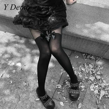 

Y Demo Gothic Black Transparent Cute Bow Legging