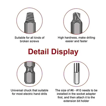 

22pc Damaged Stripped Screw Extractor Set for Broken Screw All-Purpose HSS Broken Bolt Extractor Car Repair Tool
