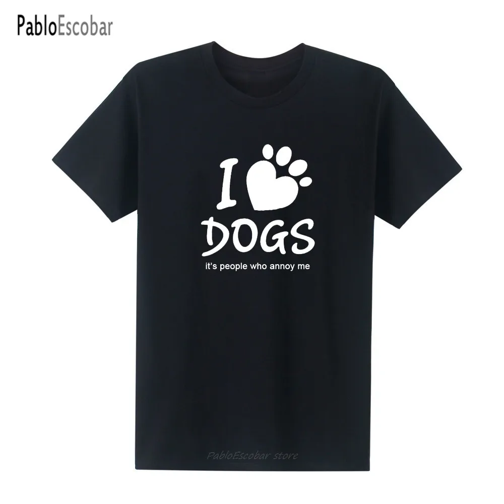 Новые забавные мужские футболки с надписью I Love Dogs It Is Humans That Annoy Me хлопковые