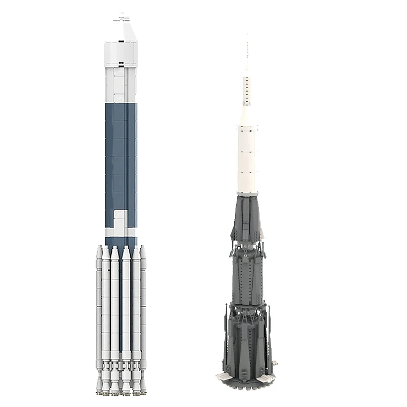 Конструктор Moc Space Лунная ракета луна Аполлон Сатурн V внешняя модель переноска