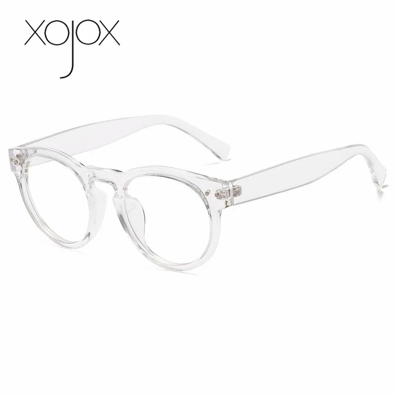 XojoX большие классические винтажные мужские и женские новые круглые оправы для очков, металлические оправы для очков, черная леопардовая прозрачная оправа для глаз