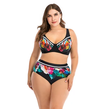 

Sexy Bikinis Women Swimsuit Plus Size High Waisted Bathing Suits Swim Halter Push Up Bikini Set print Swimwear Beachwear 4XL