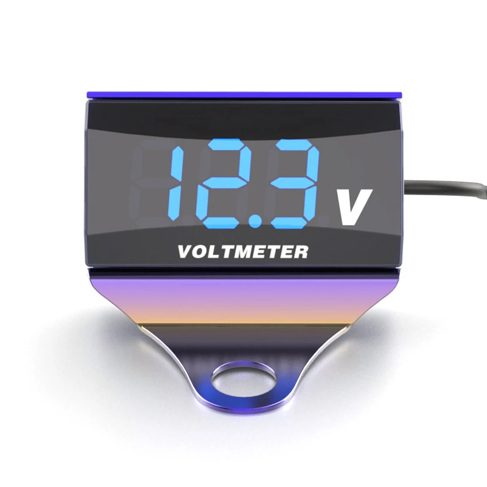 Blue light 10 V-150 V 3 цифровой светодиодный вольтметр с цифровым дисплеем для автомобиля, мотоцикла, измеритель напряжения, панель с водонепроницаемым кронштейном - Цвет: Blue light