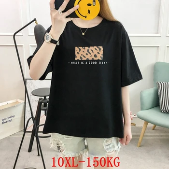 

Plus size women's T-shirt deer plus size 7XL 8XL 9XL10XL summer round neck short sleeve casual loose plus size black T-shirt top
