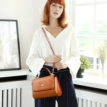 

Fashion Luxury Handbags Women Designer Flap OL Elegant Crossbody Bag Shoulder Bag Genuine Leather for Women&Girls Office Daily