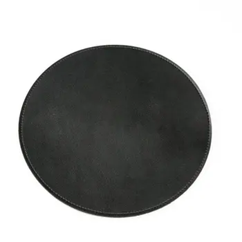 

Creative Round Leather Mouse Pad Soft PU Microfiber Smooth Mousepad 220mm For Desktop Laptop Waterproof