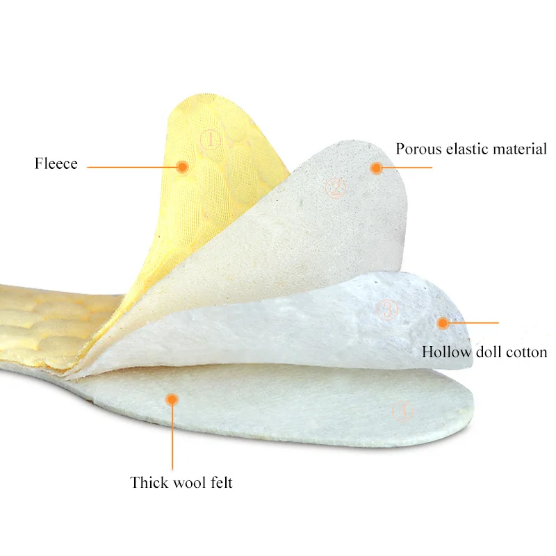 Теплые кашемировые теплые стельки, утепленные мягкие дышащие зимние стельки, ортопедические стельки для ног, обувь, коврик для обуви, подошва
