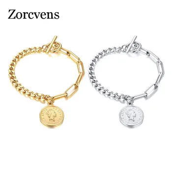 

ZORCVENS New Design Stylish Chain Bracelets for Women silver color Gold Tone Maria Charm Bracelet Female Trendy Jewelry