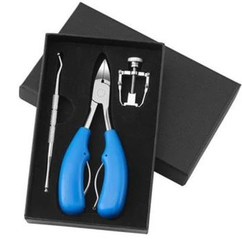 

Blue Stainless Steel Nail Nipper Set Cuticle Pusher Ingrown Toenail Remover Nail Care Cuticle Trimmer Nail Correction Tool