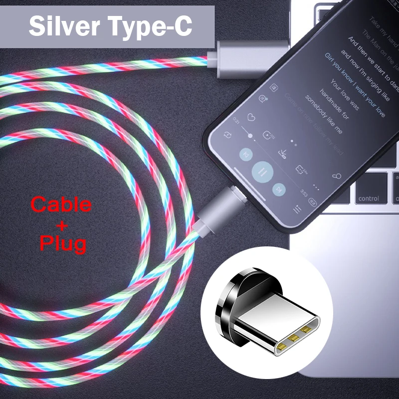 Silver For Type-C XZ44 1 м USB кабель для iPhone Xs Max 8 7 6 и usb type-C кабель и Micro USB кабель для samsung Xiaomi huawei USB C - Цвет: Silver For Type-C