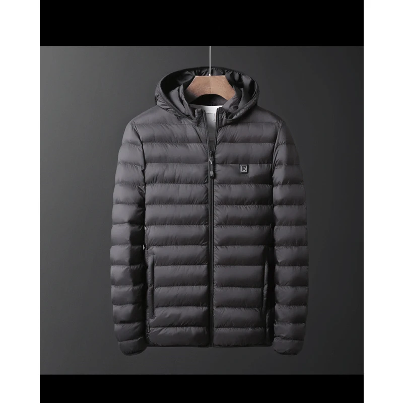 Зимняя мужская куртка на молнии с капюшоном и хлопковой подкладкой jaqueta masculino chaqueta hombre Guccy ChampionS Stone - Цвет: Черный