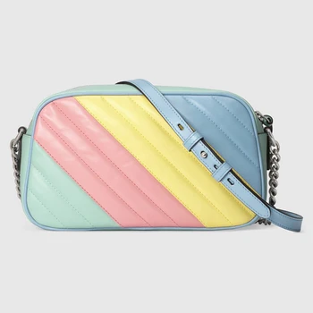 

2020 new luxury women's bag light color matching camera bag small square bag double g heart shape single shoulder GG bag luxury