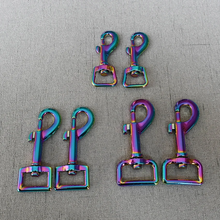 

50 Pcs/Pack 15mm 20mm 25mm Webbing Straps Rainbow Metal Carabiners Buckle Clip Hook For Paracord Dog Rope Pet Leash Leads Clasps