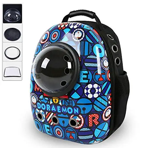 QQQPET Portable Pet Carrier Bag Outdoor Travel puppy cat bag Transparent Space Beautiful Breathable Pet Backpack Capsule - Цвет: Cartoon