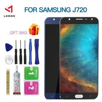 

100%Test Adjust Brightness LCD For Samsung Galaxy J7 Duo 2018 J720 J720F LCD Display Touch Screen Digitizer Assembly Panel Parts