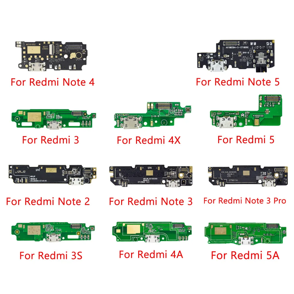 USB Charging Port Board Flex Cable Connector with microphone for Xiaomi Redmi Note 2 3 4 5 Plus Pro 5A 6 Pro 4x 4A 6A