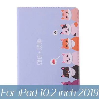 Для iPad 10,2 чехол для планшета тройной складной чехол для iPad 9,7 air 3 10,5 Pro 10,5 чехол с мультяшным котом - Цвет: C1 for ipad 10.2