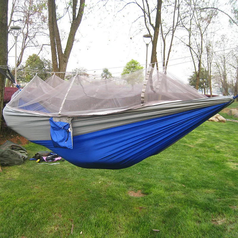 

Camping with Mosquito Net Hammock Ground Tent Outdoor Ultra-Light Breathable Convenient Holds Parachute Cloth Hammock