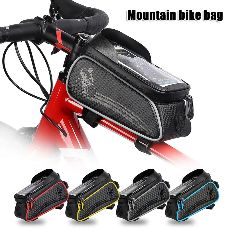 

Bicycle Bags Cycling Waterproof Touch Screen MTB Frame Front Tube Storage Mountain Bike Bag Mobile Phone Bag MVI-ing