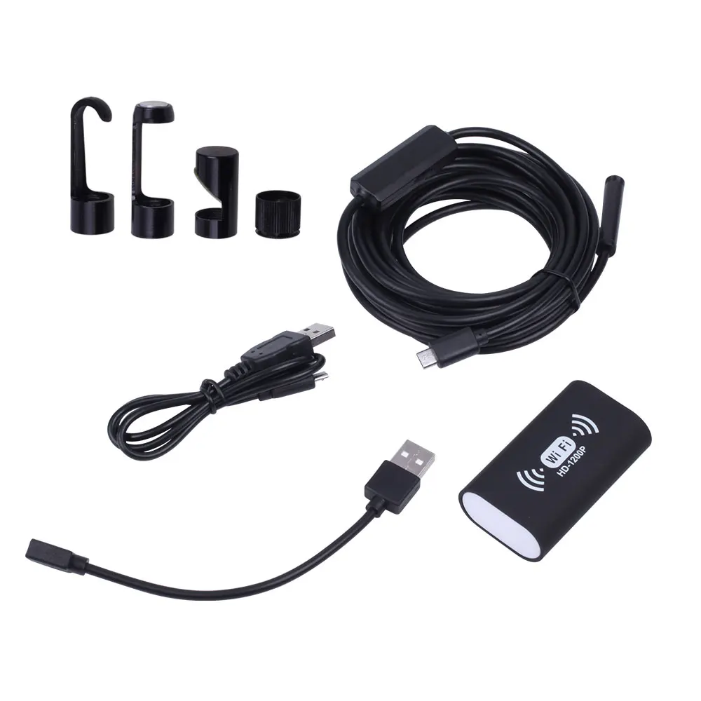 

Hard Line 8LED WIFI Endoscope Waterproof HD F130 Surveillance Micro USB Soft Cable 1600x1200P