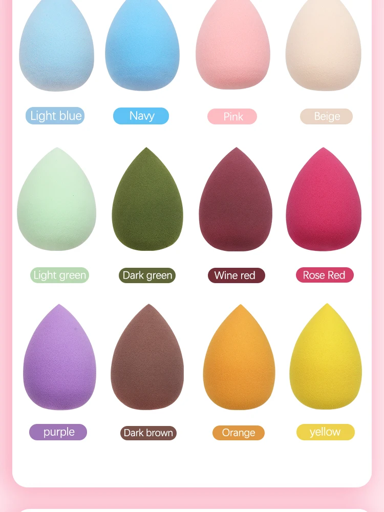 Description Picture 5 of item1 pc Makeup Sponge Water-drop Shape Foundation Concealer Sponge Mix Powder Cosmetic Puff women Make Up tools