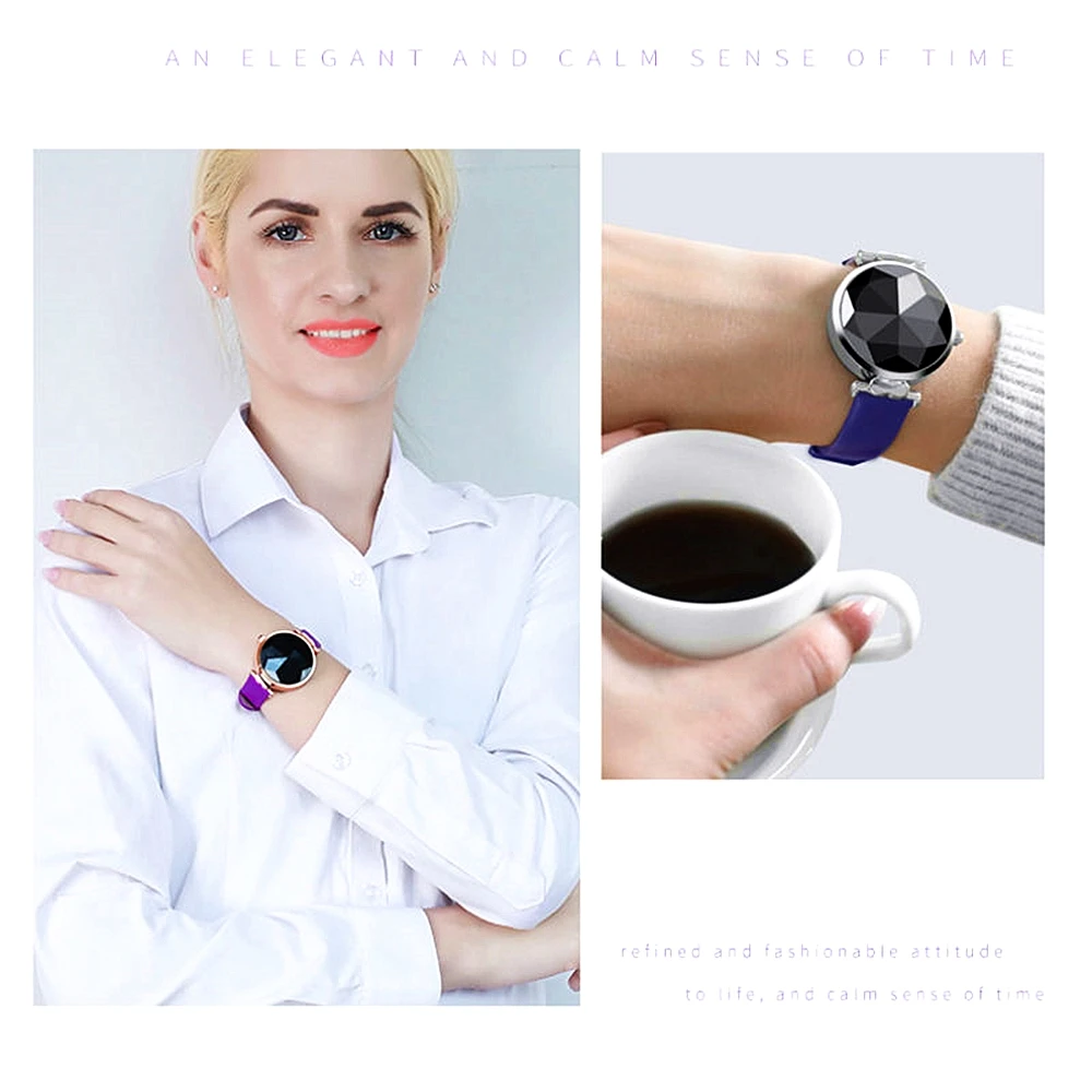 Женская мода B80 Smart Watch Фитнес Артериальное давление Монитор сердечного ритма Активность Отслеживание Упражнение Шагомер информации Push Smart Браслет Diamond Cut Surface