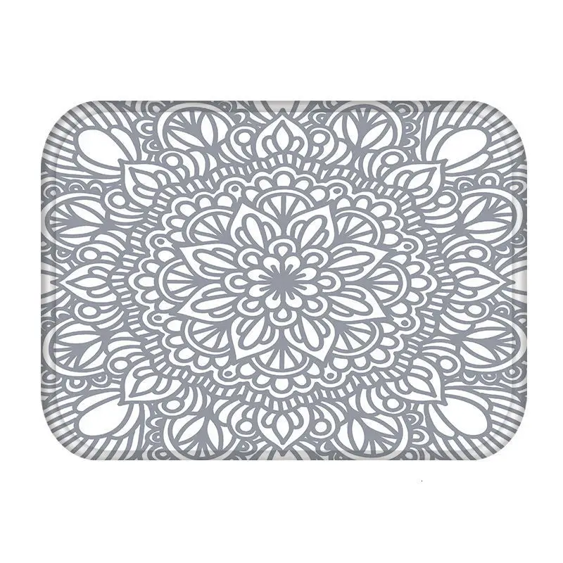 Серый геометрический Коврик для кухонной и входной двери, коралловый бархатный ковер, резиновый цветной коврик для помещений, нескользящий коврик 48254 - Цвет: 2DD-48254-019