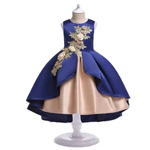 Вечернее платье с вышивкой для девочек детское бальное платье, платья принцессы для детей возрастом от 2 до 9 лет, детская Рождественская одежда