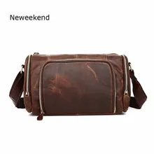 Новая кожаная мужская сумка для путешествий, модная повседневная мужская однотонная сумка на плечо Crazy Horse, кожаная Ретро сумка-мессенджер для B329