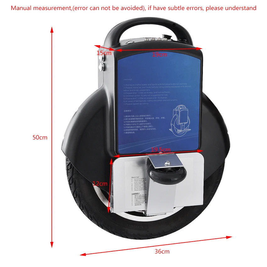 350W 14 inch Hoverboard Mileage 60km Electric Unicycle One Big Single Wheel Scooter Motorcycle Monowheel With Bluetooth Speaker