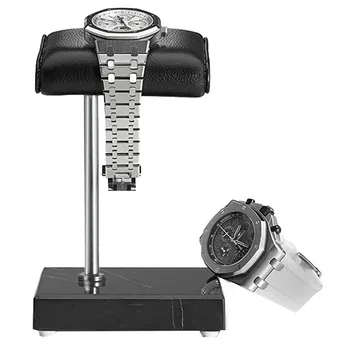 

Black Marble Base Watch Stand Silver Color Metal Rod Belt Watch Display Props Bracelet Stand Jewelry Placement Stand
