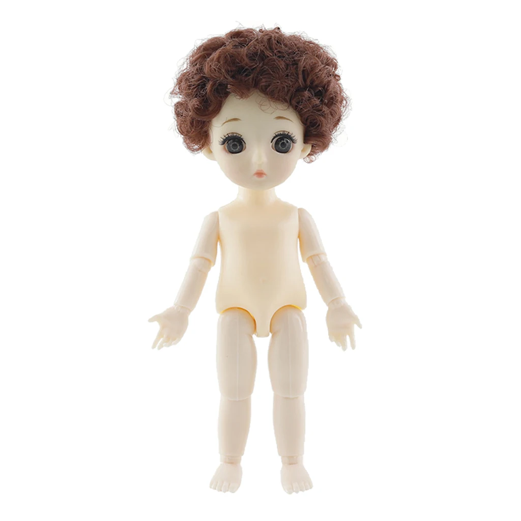 16 см фигурка куклы BJD, гибкий 13 суставов манекен голый девушка куклы с головой волосы полный набор для изготовления кукол принадлежности - Цвет: Green
