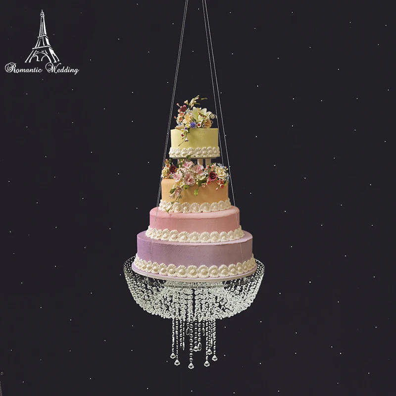 

Acrylic or Crystal Hainging Swing Cake Stand Party Decoration Wedding Chandelier Drape Suspended Cake Stand for Home Decor