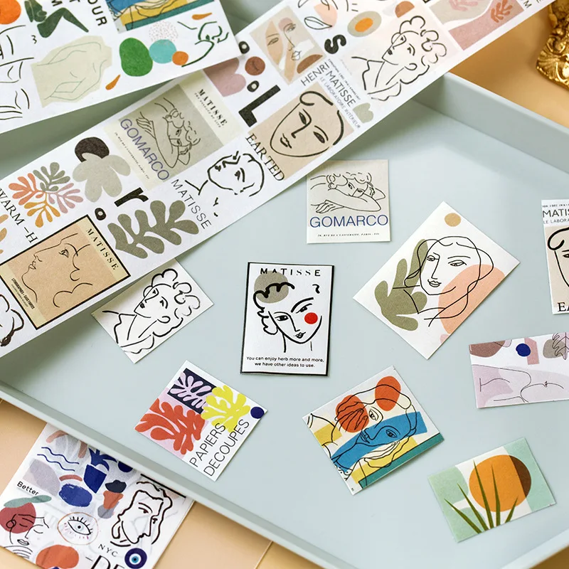 

Line Drawing Series Japanese Paper Strip Tape Abstract Literary Scrapbooking Release Sticker Journel Memo Stickers