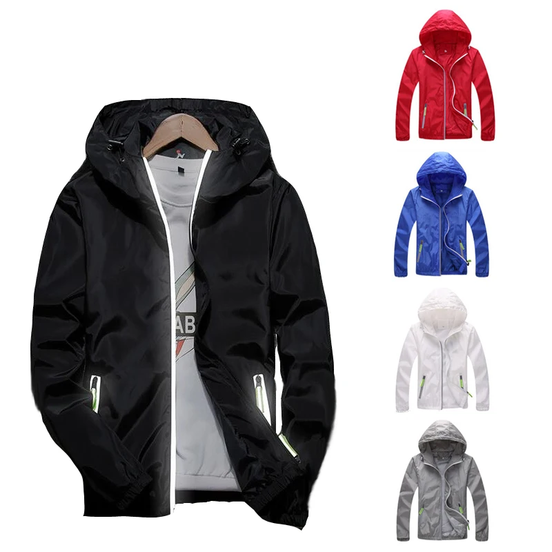 Hiking Jackets Men Women Summer Quick Dry Anti-UV Thin Ultra-Light Reflective Camping Jacket Skin Coat Windbreaker