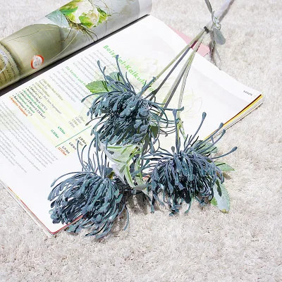 A4 70 см/27,56 дюйма 3 головы ветка Leucospermum искусственные цветы для дома Свадебные украшения хризантемы Декор имитация растений DIY - Цвет: A4