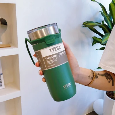 550 & 710ml Creative Double Stainless Steel Coffee Thermos Mug With Lid Car Ice Cup Vacuum Flask Portable Travel Insulated Mugs 710ml Green