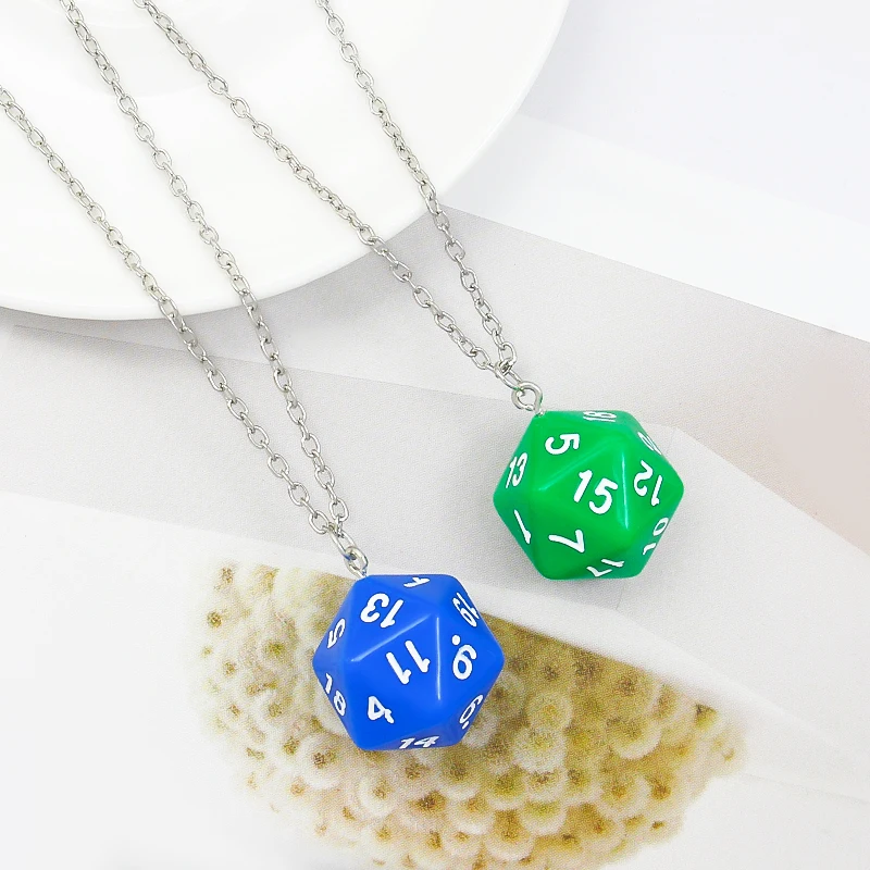 Dice necklace D20 for Tabletop Role Playing Games DND Acrylic punk geometry  hip hop Goth Necklace Charms Jewelry Gifts - AliExpress