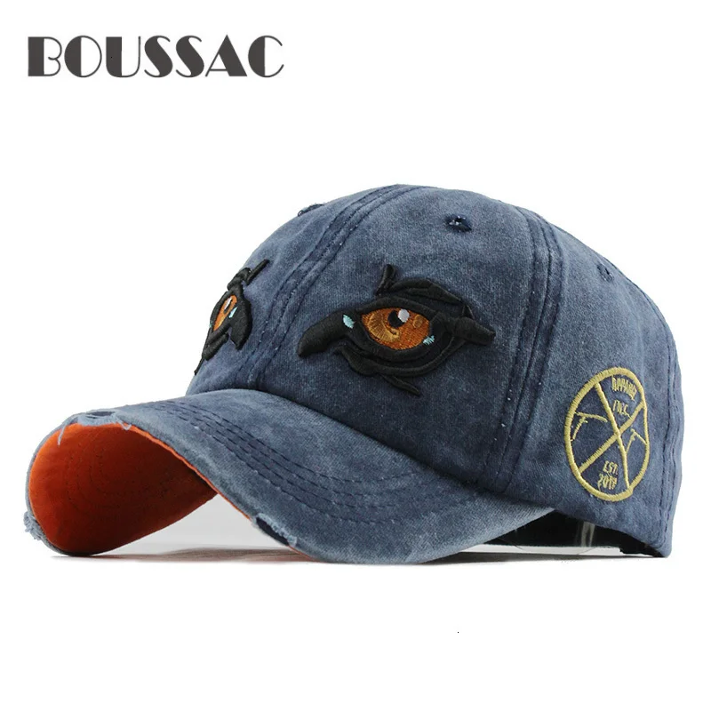 

BOUSSAC Washed Cotton Men Cap Baseball Caps Hip Hop Snapback Dad Hat for Women cap Trucker Embroidery Eagle Eye Casquette