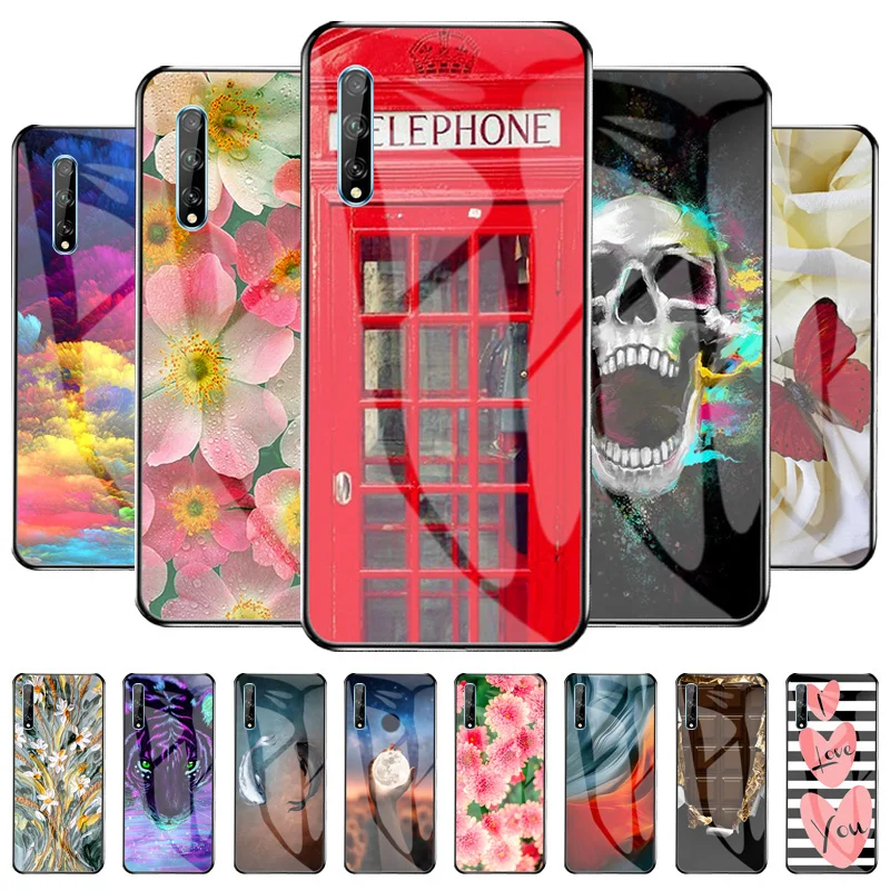 Чехол из закаленного стекла для Huawei Y9A жесткий чехол телефона Y9S Y9 Y7A Y7 Y6 Y5 2019 2018