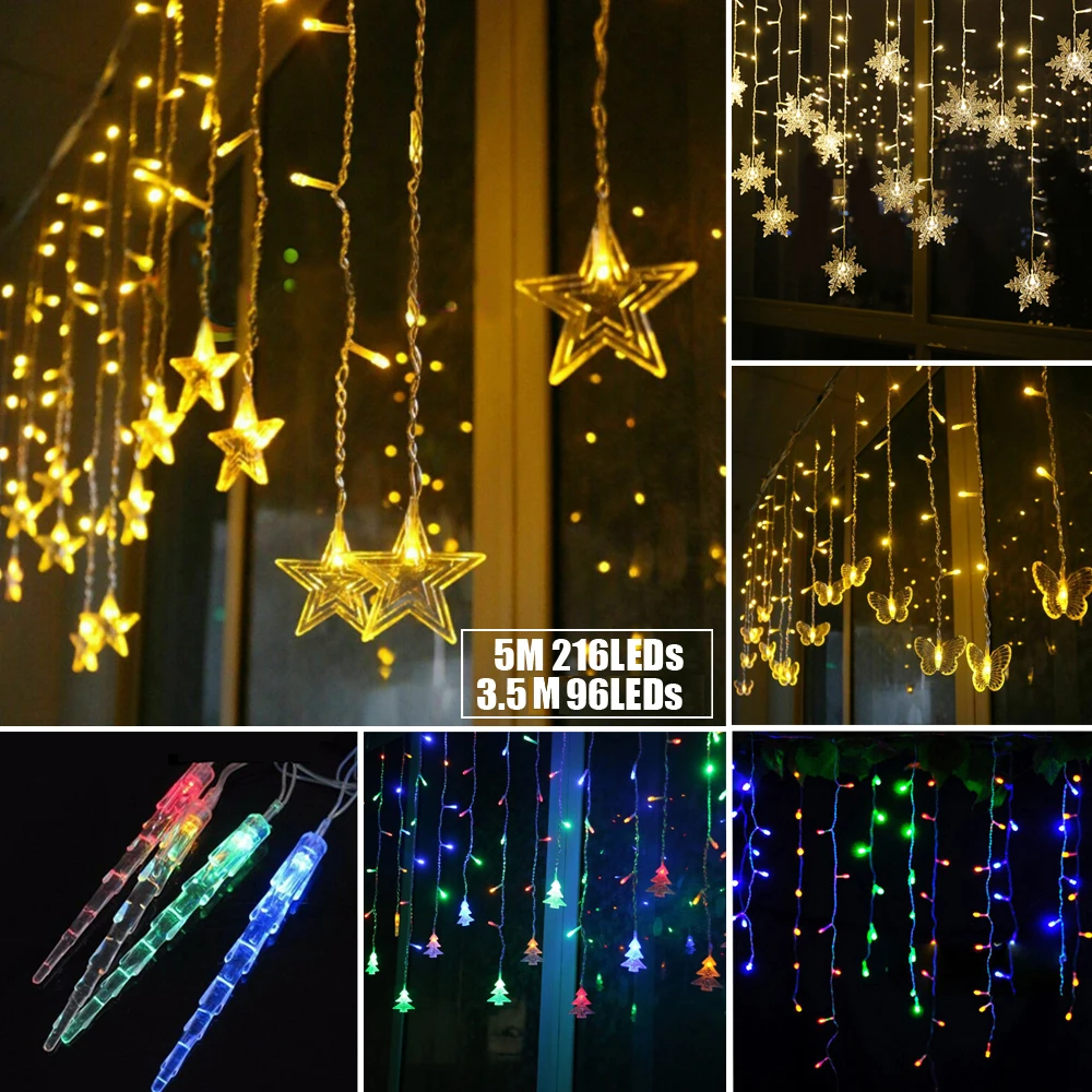 СВЕТОДИОДНАЯ Гирлянда в виде сосулек 3 5 В переменного тока 216/96