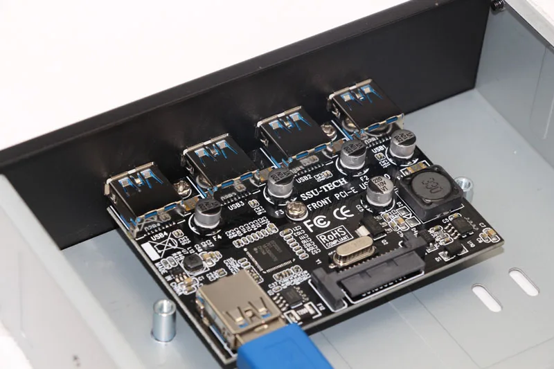 PCI-E 1x до 4 портов USB 3,0 карта 5,2" флоппи-отсек Передняя панель USB3.0 концентратор сплиттер внутренний комбинированный кронштейн адаптер для ПК рабочего стола